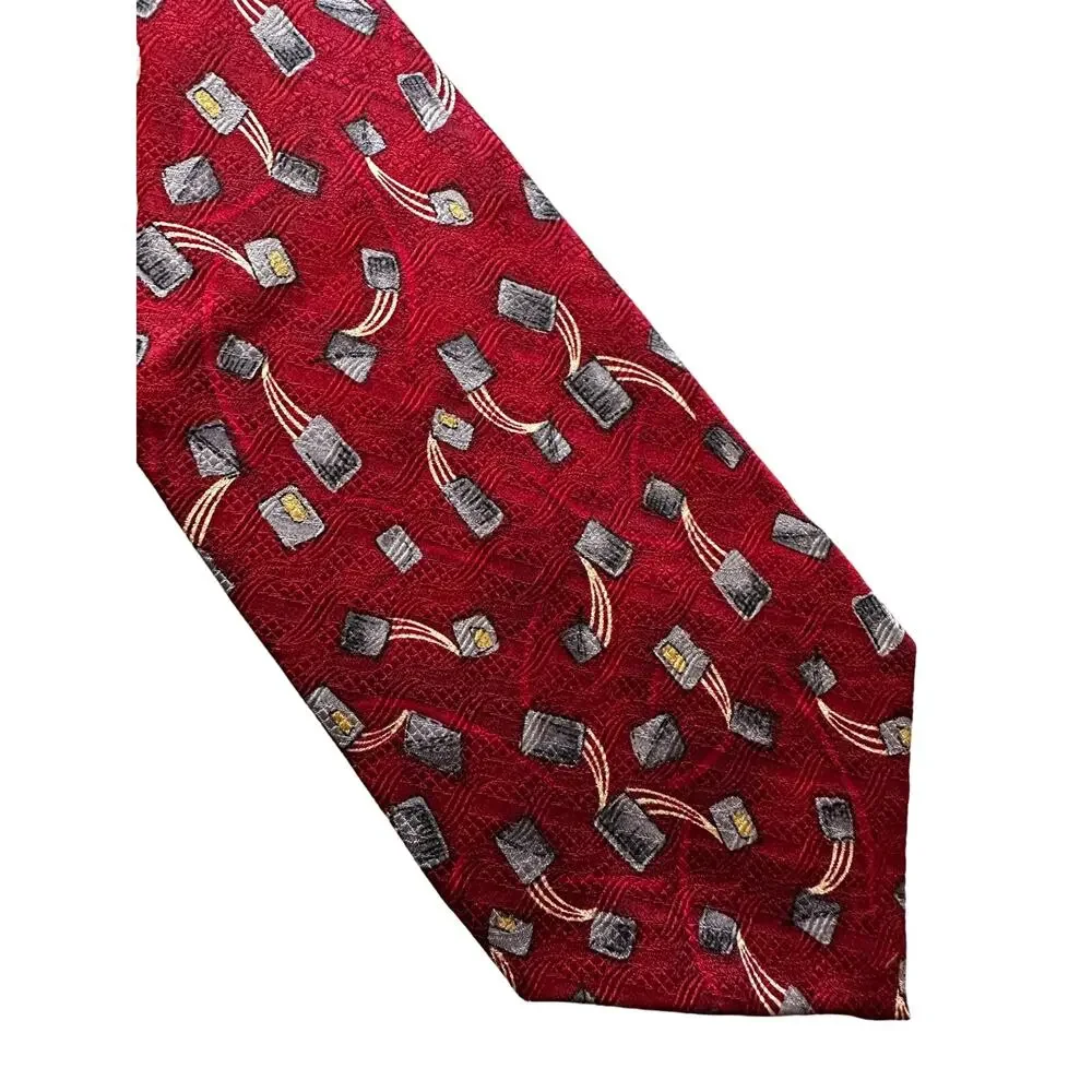 Vintage Red Silk Necktie from Daniel De Fasson